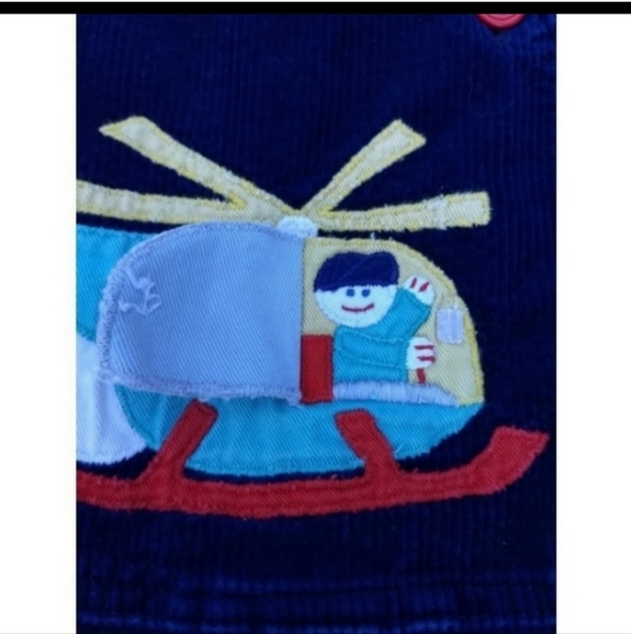 Vintage blue red Corduroy toddler overalls 2T - Picture 2 of 6